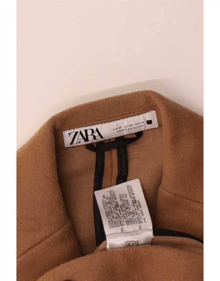 Мужское пальто оверсайз Zara UK 34 XS, полиэстер бежевого цвета