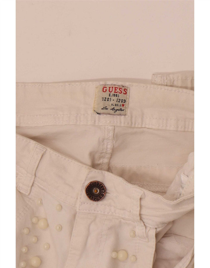 Guess Женские укороченные джинсы W26 L23 Белые пятнистые