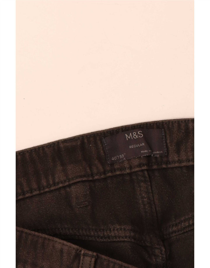 Мужские повседневные брюки Marks & Spencer W40 L33 серые, хлопковые