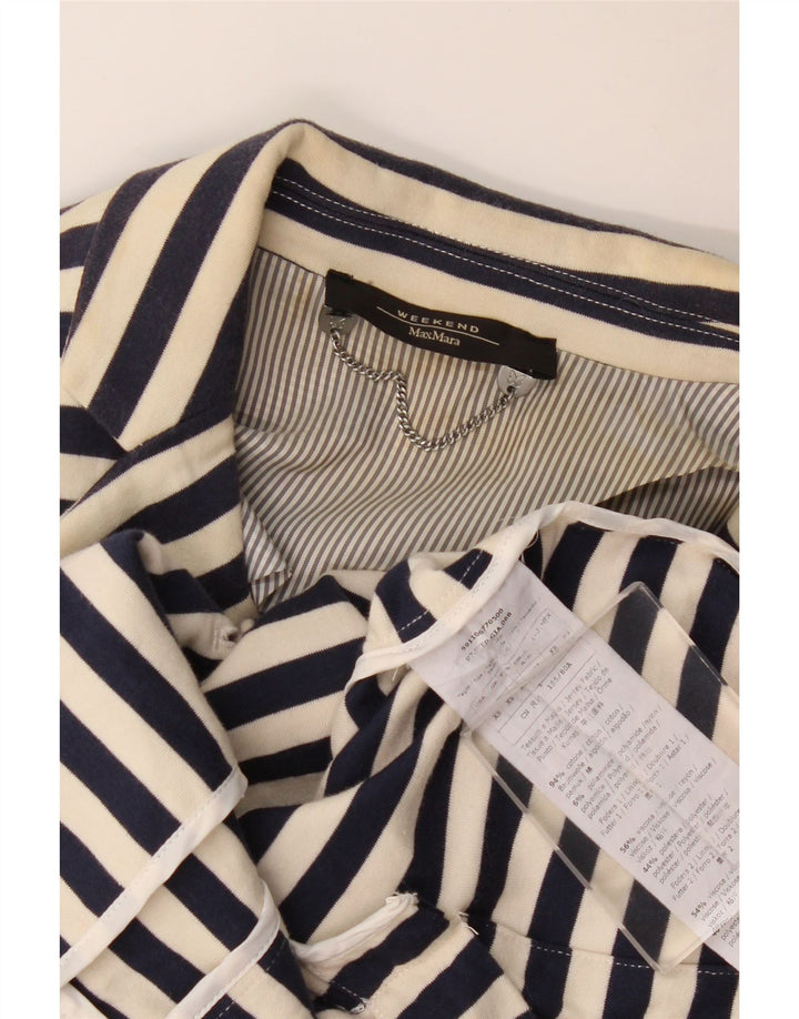 MAX MARA Женский пиджак выходного дня с 2 пуговицами UK 6 XS Темно-синий в полоску