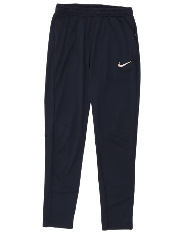 Мужские спортивные брюки Nike Dri Fit, большие темно-синие брюки из полиэстера