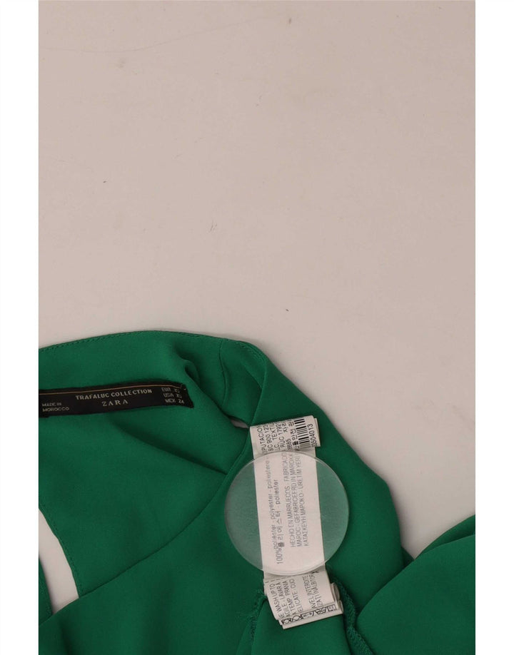 Женская блузка без рукавов Zara UK 6 XS, зеленый полиэстер