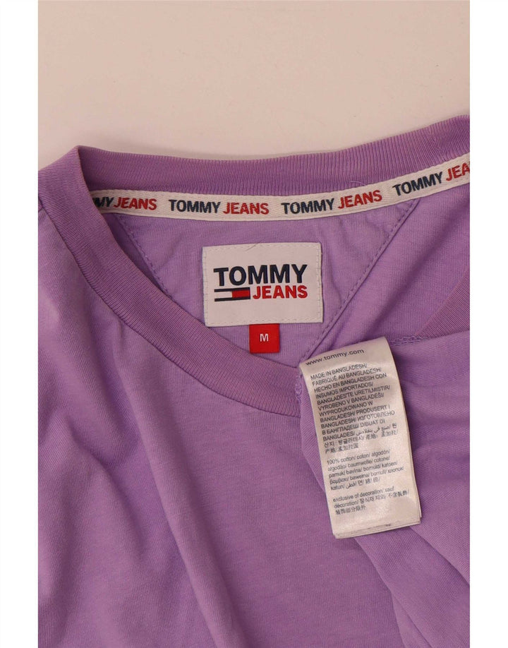 Мужская футболка Tommy Hilfiger из хлопка среднего размера фиолетового цвета