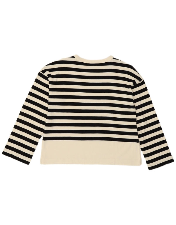 Женский укороченный джемпер с круглым вырезом Massimo Dutti UK 6 XS в белую полоску