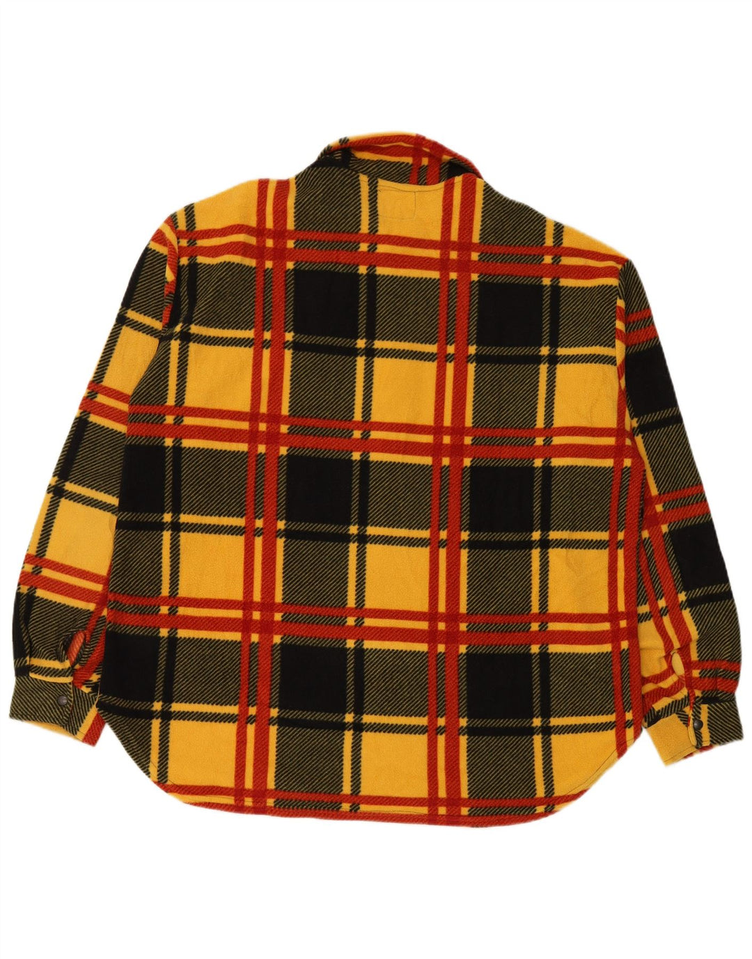 VINTAGE Мужская верхняя рубашка из флиса, большая разноцветная клетчатая рубашка из полиэстера