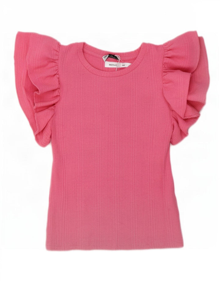 Женская блузка Zara Top UK 10, маленький розовый полиэстер