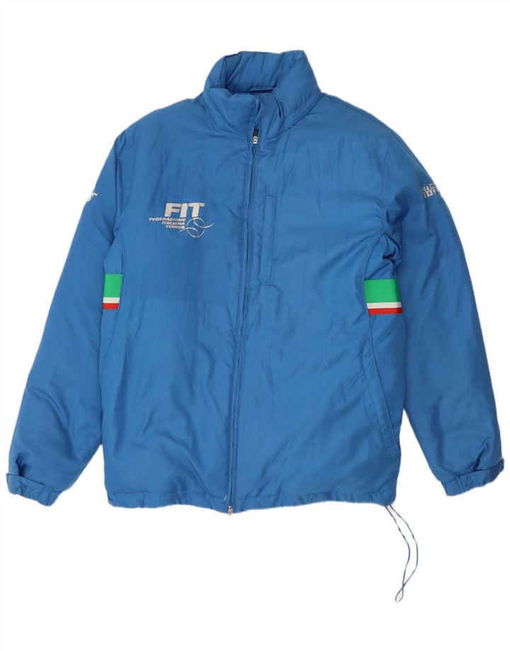 Мужская утепленная куртка с графическим рисунком Sergio Tacchini UK 42 XL синяя с цветными блоками