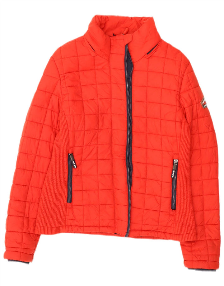 Женская стеганая куртка Superdry UK 14, большой красный нейлон