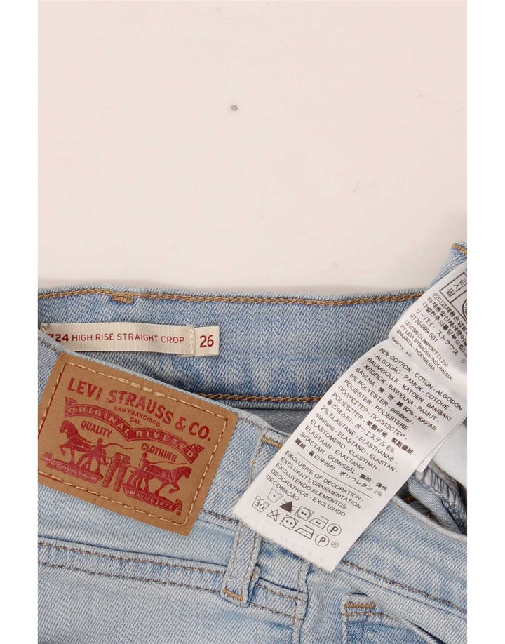 Женские джинсовые шорты Levi's 724 с высокой посадкой W26, маленькие синие, хлопок