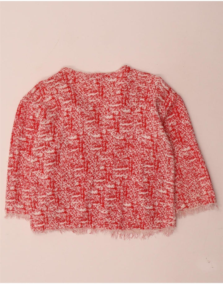 Женский открытый кардиган с рукавами 3/4 Zara UK 14, средний красный в крапинку