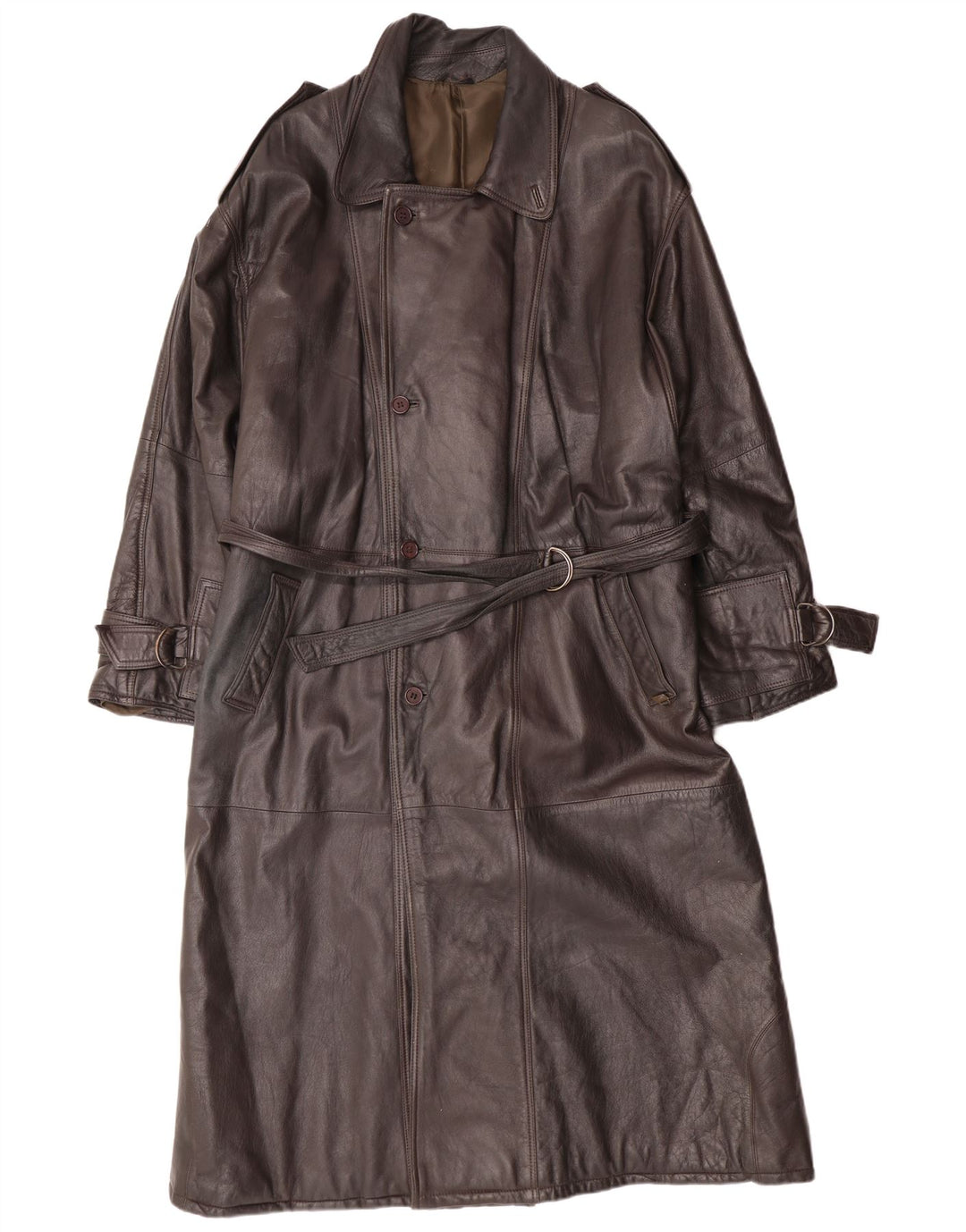 MAX MOSER Мужское кожаное пальто IT 56 3XL Коричневое кожаное