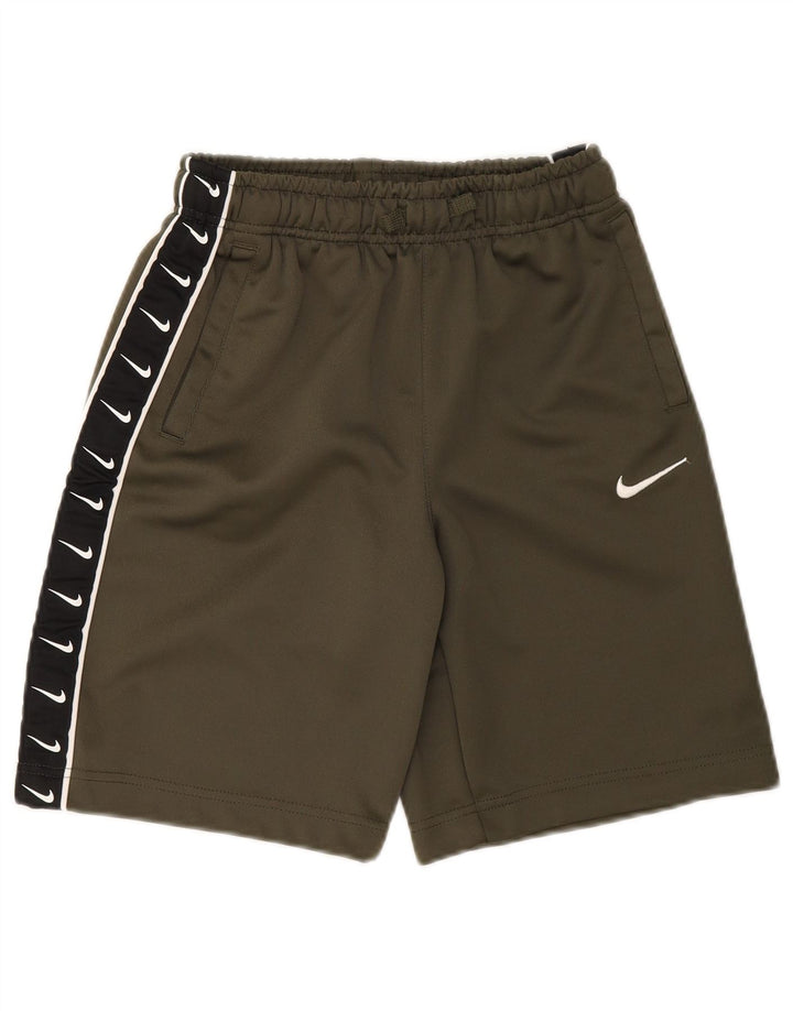 Спортивные шорты Nike для мальчиков с графикой, 12–13 лет, большие размеры, цвет хаки, полиэстер
