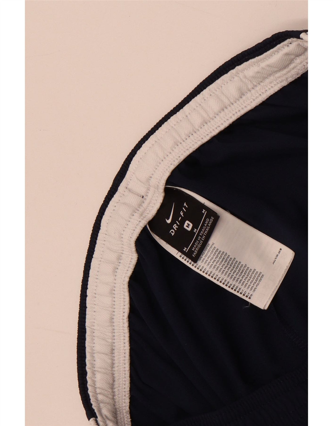 Мужские спортивные брюки Nike Dri Fit среднего размера, темно-синие, полиэстер с цветными блоками