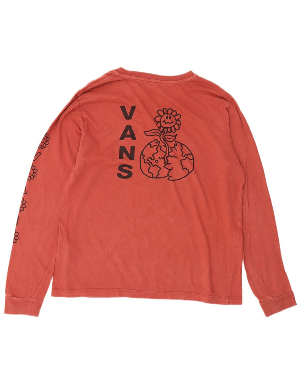 Vans Mens Graphic Top Long Sleeve Large Red Cotton