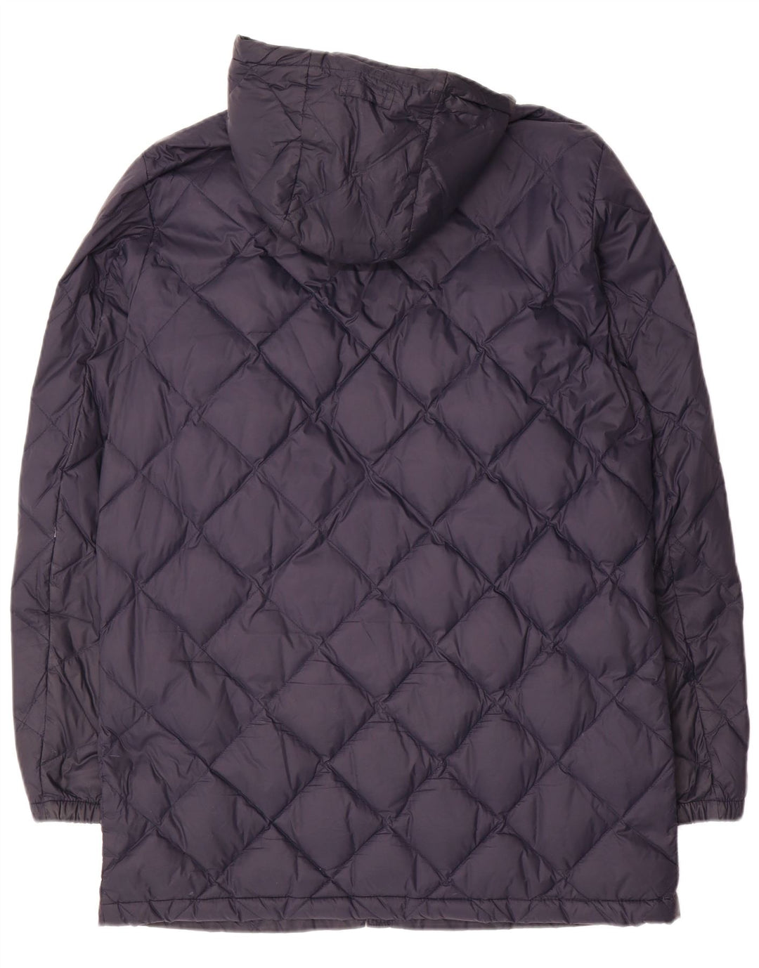 MASSIMO DUTTI Женское пуховое пальто с капюшоном UK 16 Большой Темно-Синий Полиамид