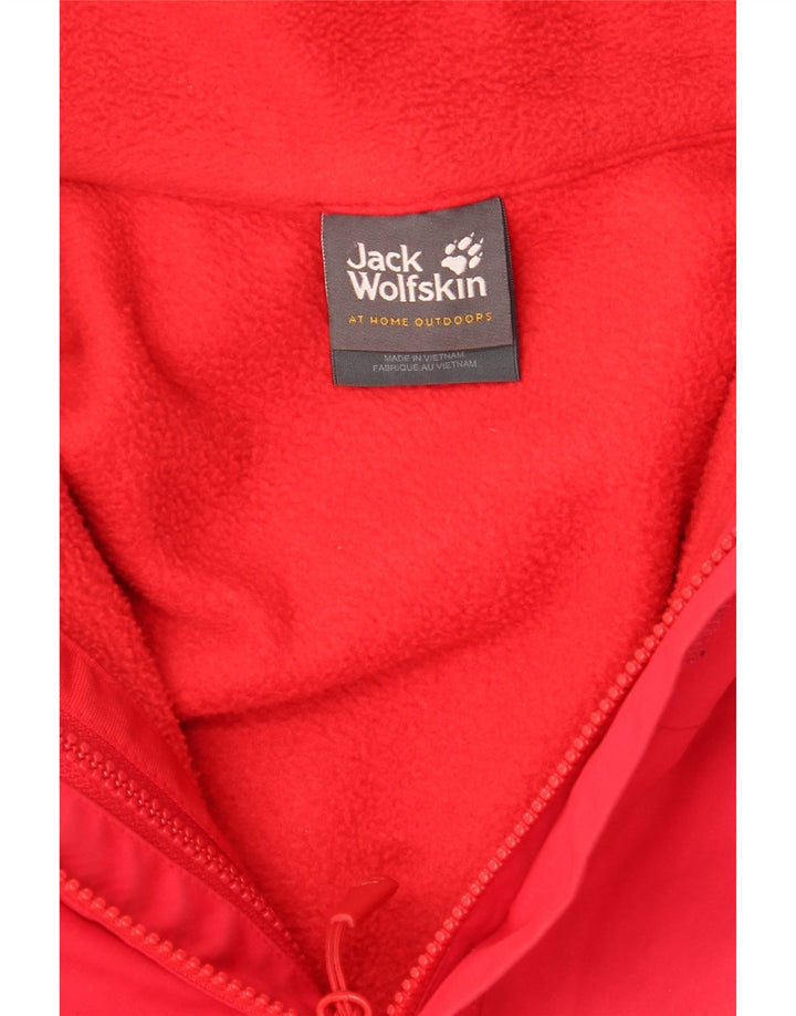 JACK WOLFSKIN Womens Hooded Windbreaker Jacket UK 18 XL Red Polyester Vintage Jack Wolfskin and Second-Hand Jack Wolfskin from Messina Hembry 