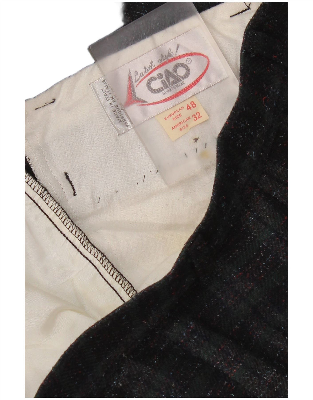 Мужские прямые повседневные брюки Ciao IT 48 Medium W32 L33, зеленые в клетку