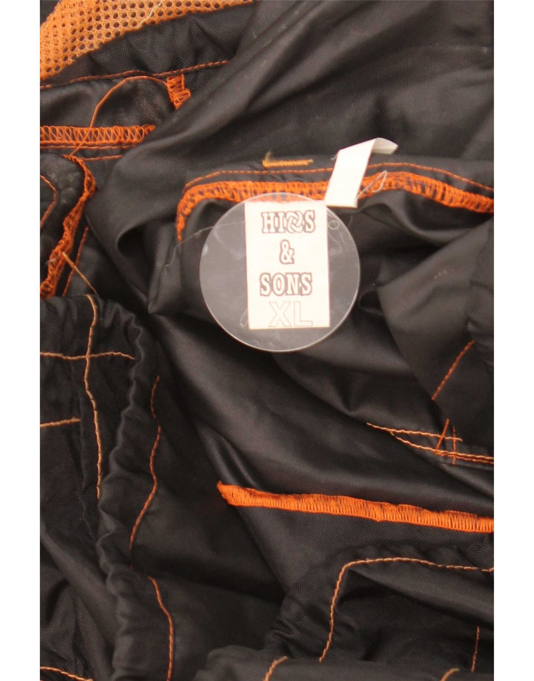 Винтажная мужская дождевик UK 42 XL, черный нейлон с цветными блоками