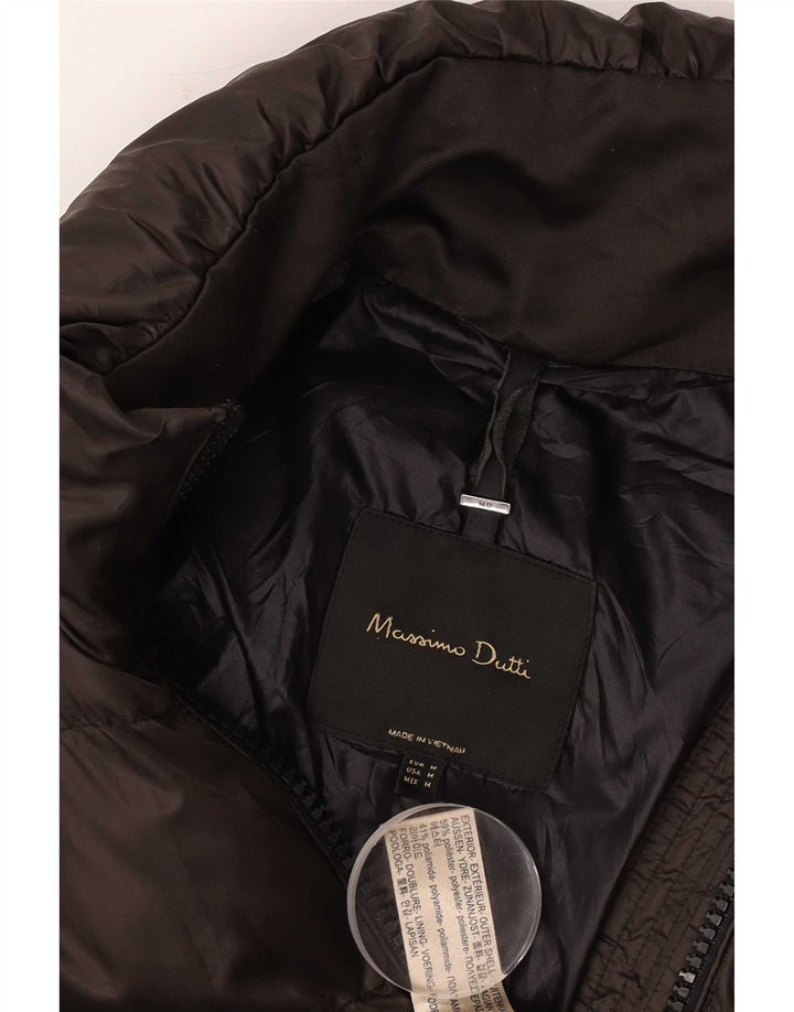 Massimo Dutti Женское Стеганое Пальто UK 14 Средне-Коричневый Полиэстер