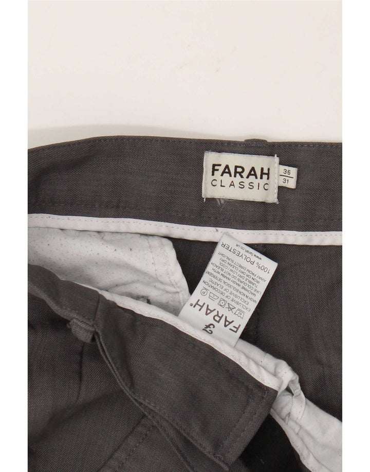 Мужские классические прямые брюки чинос Farah W36 L31 серого цвета из полиэстера