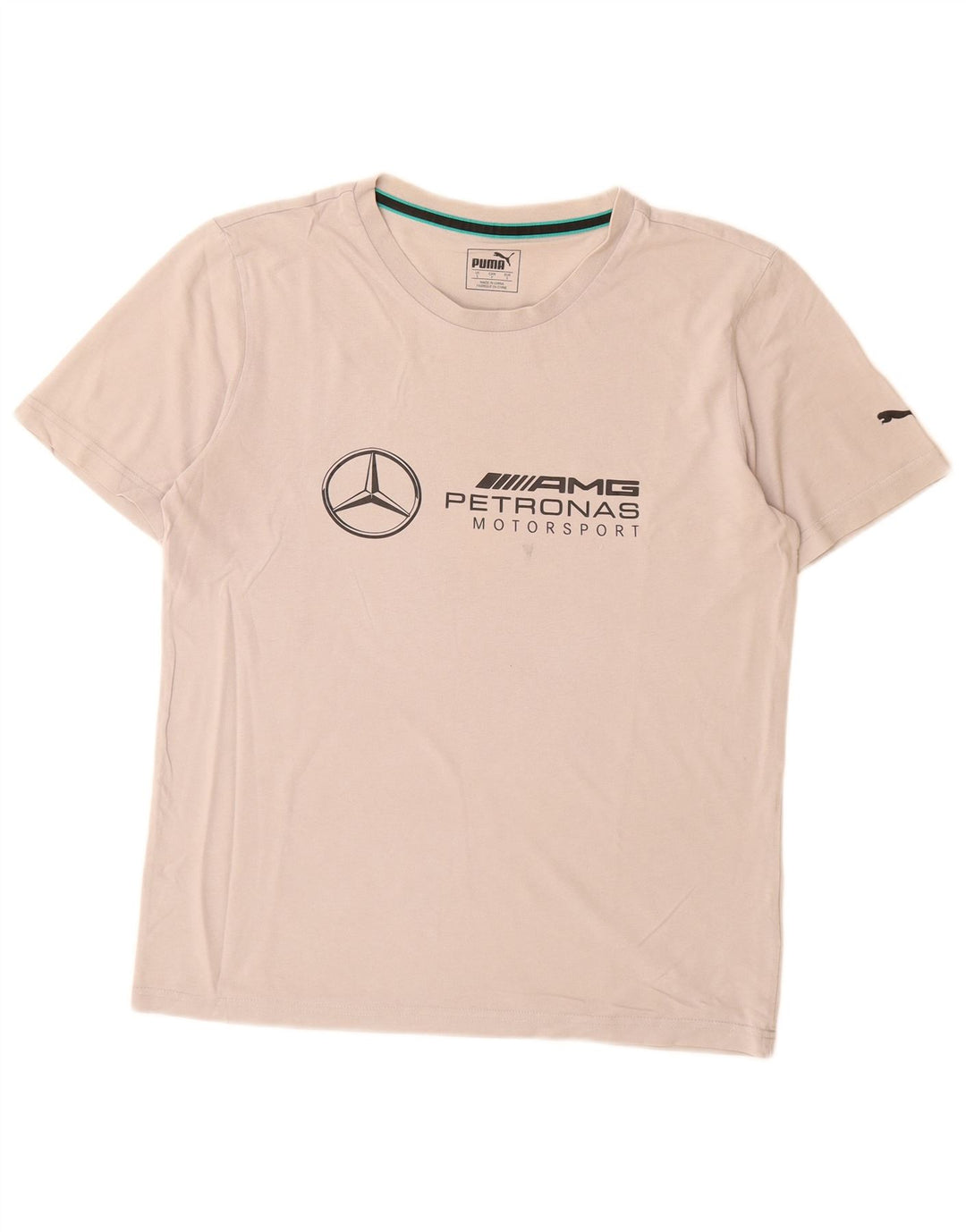 Мужская футболка с рисунком PUMA, маленький серый хлопок