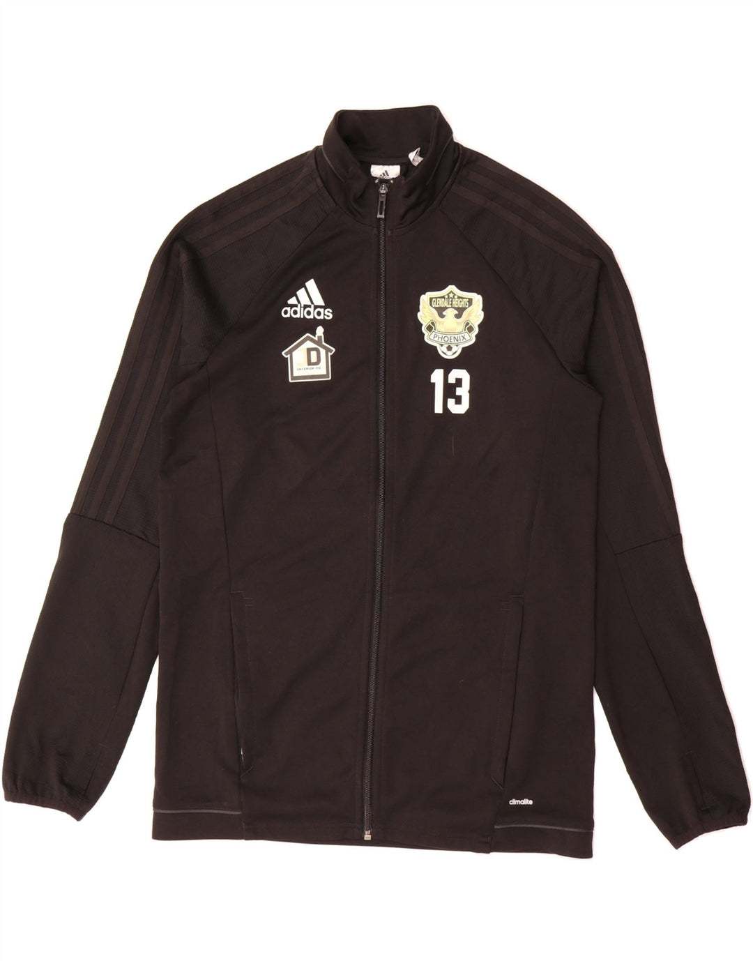 ADIDAS Boys Phoenix Tracksuit Top Jacket 15-16 Years Black Polyester Vintage Adidas and Second-Hand Adidas from Messina Hembry 