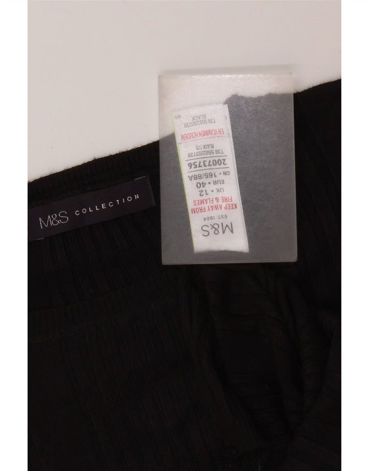 Женский джемпер с круглым вырезом Marks & Spencer UK 12, средний черный
