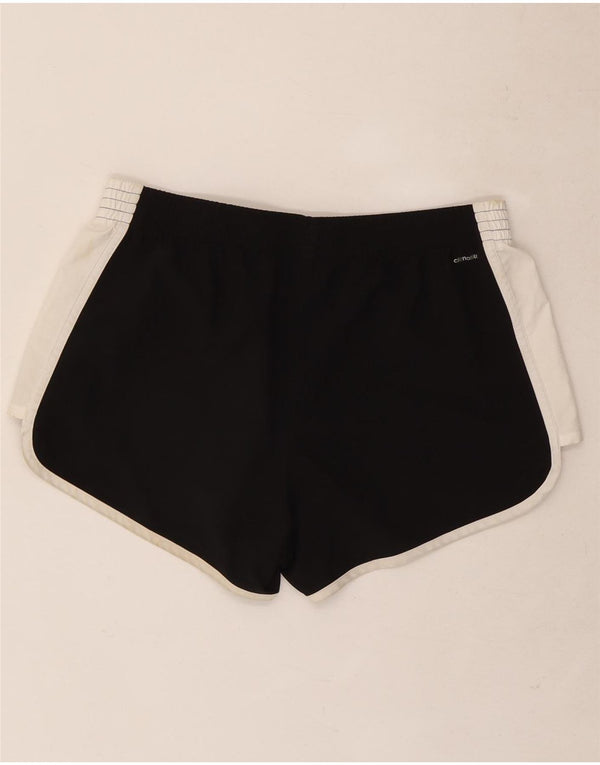 Женские спортивные шорты Adidas Climalite UK 12/14, средние черные с цветными блоками
