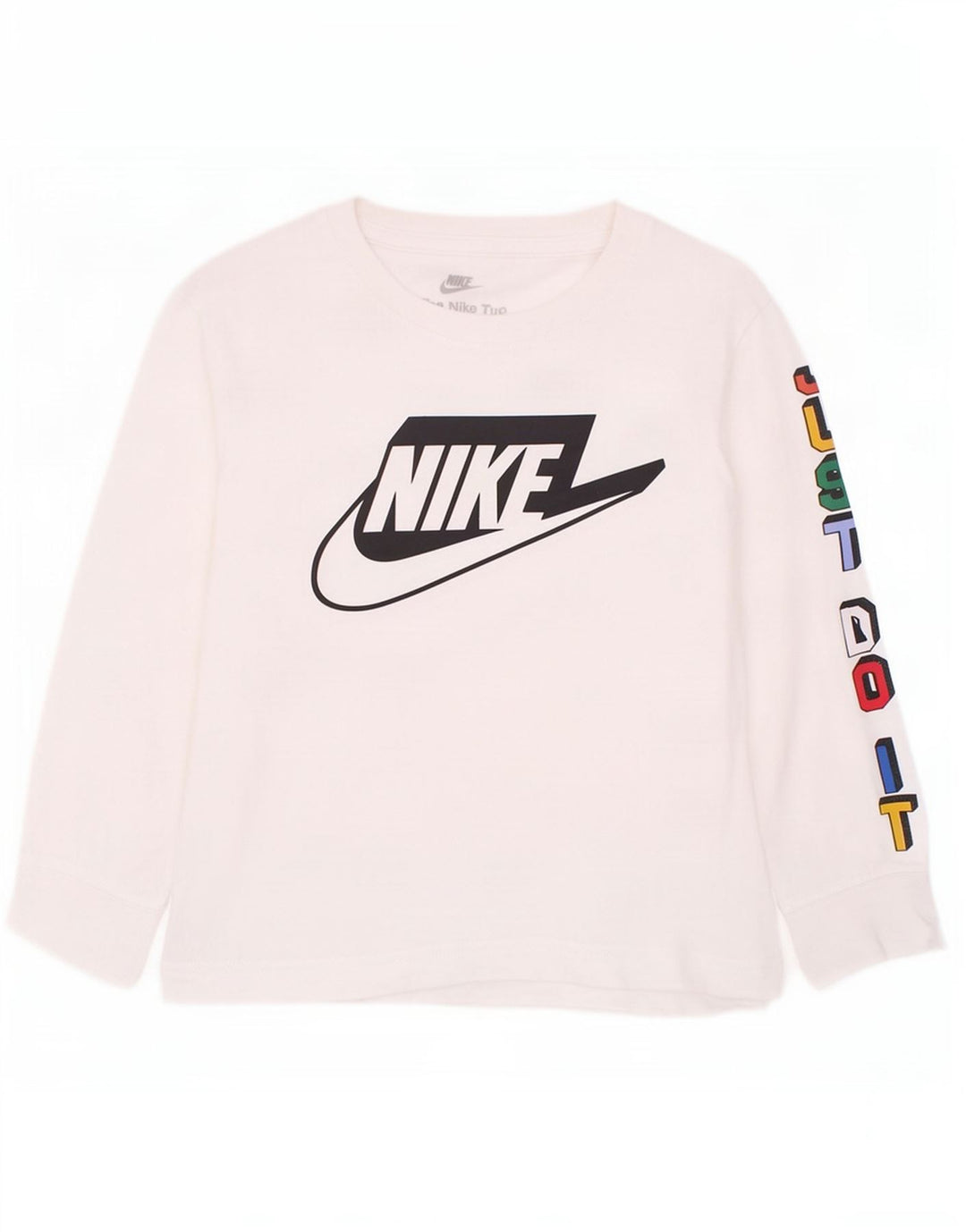 Топ с рисунком Nike для мальчиков с длинными рукавами, 4–5 лет, маленький белый