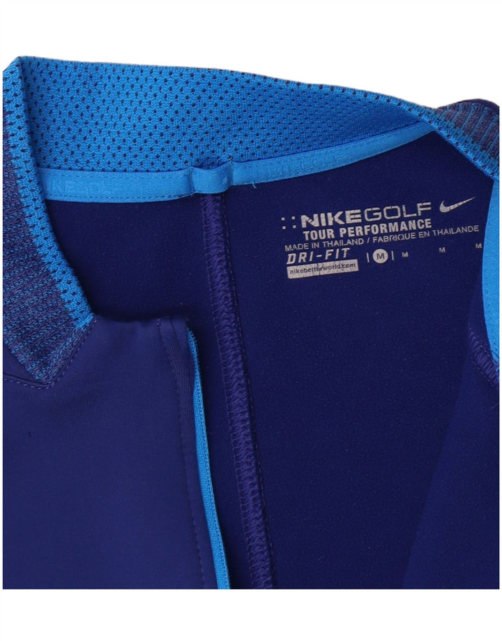 Мужской пуловер с воротником на молнии NIKE Dri Fit, средний синий