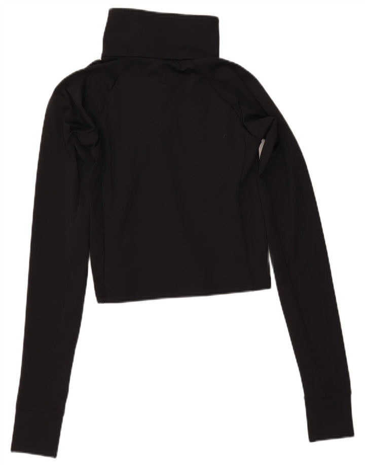 COLUMBIA Женский укороченный пуловер с воротником на пуговицах, спортивный костюм, топ UK 12, средний черный