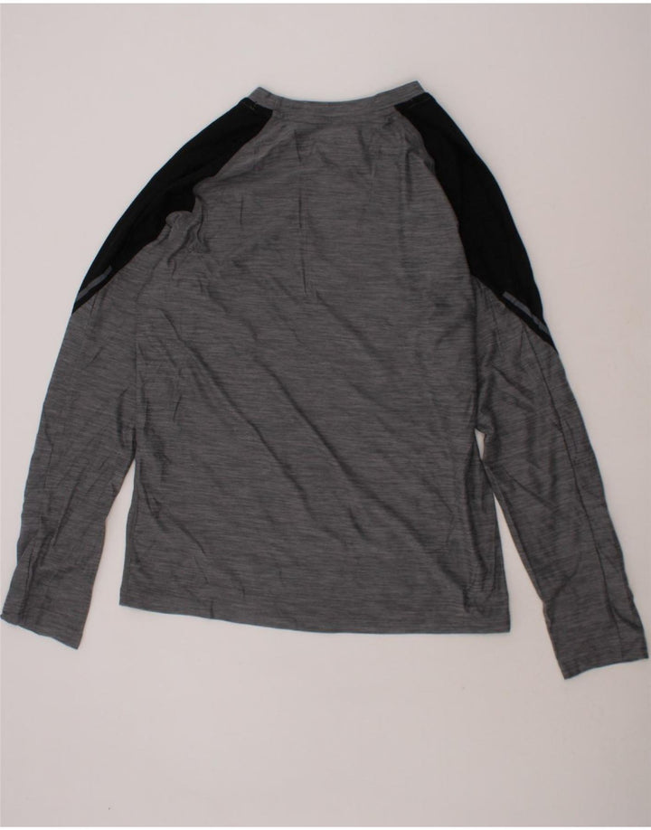 RUSSELL ATHLETIC Boys Top Long Sleeve 10-11 Years Large Grey Colourblock Vintage Russell Athletic and Second-Hand Russell Athletic from Messina Hembry 