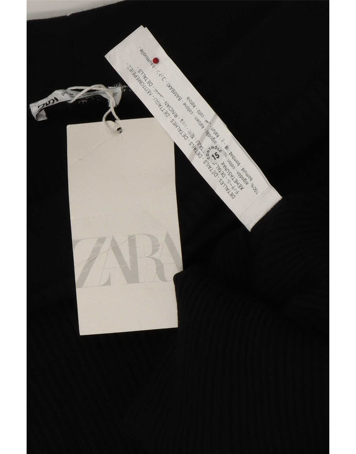 Zara Женская макси-юбка среднего размера W28, черный хлопок