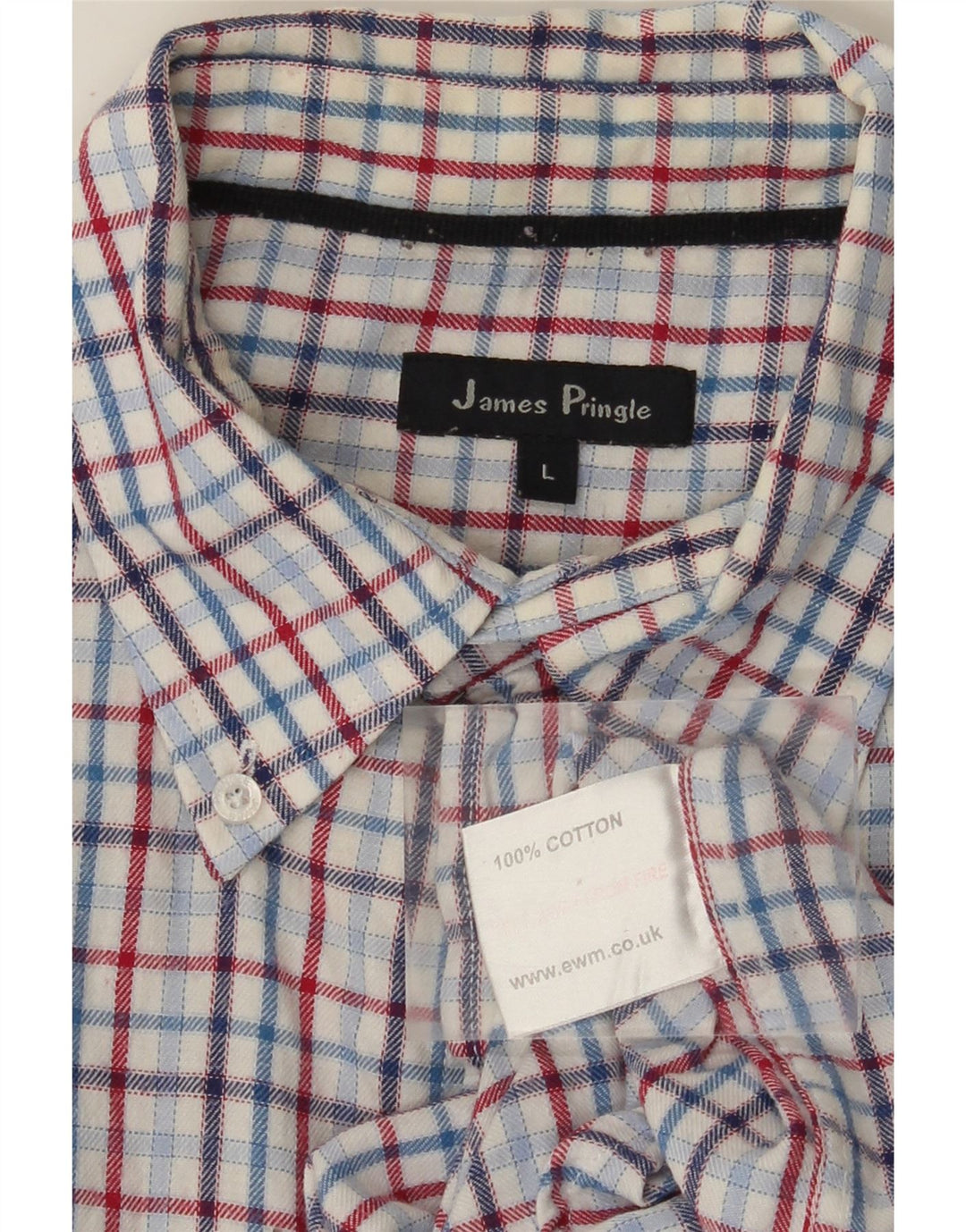 Мужская фланелевая рубашка JAMES PRINGLE, большая синяя клетка, хлопок