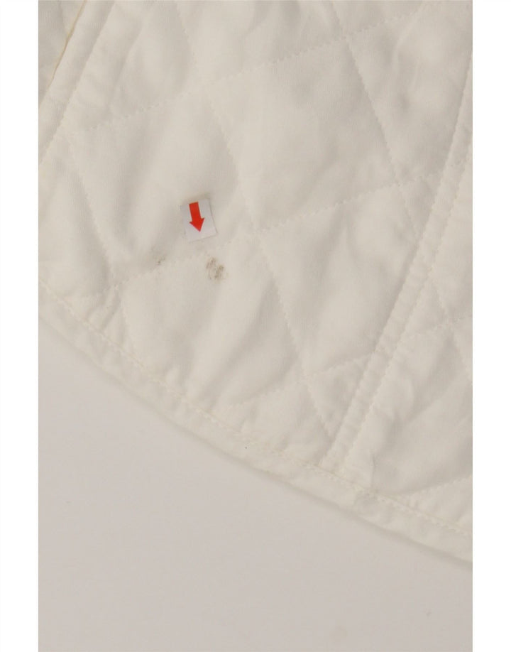 VINTAGE Womens Quilted Gilet IT 52 2XL White Tencel Vintage Vintage and Second-Hand Vintage from Messina Hembry 