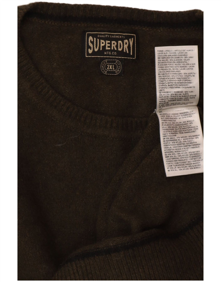 Женский свитер SUPERDRY с круглым вырезом UK 20 2XL, зеленая шерсть