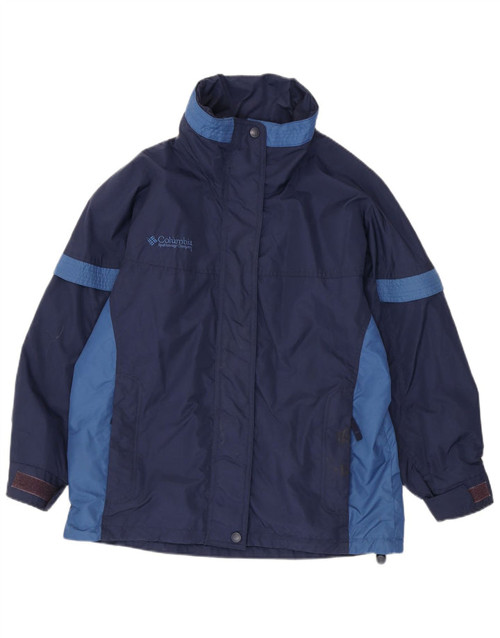 Женская лыжная куртка Columbia Oversized UK 10, маленькая, темно-синяя, с цветными блоками