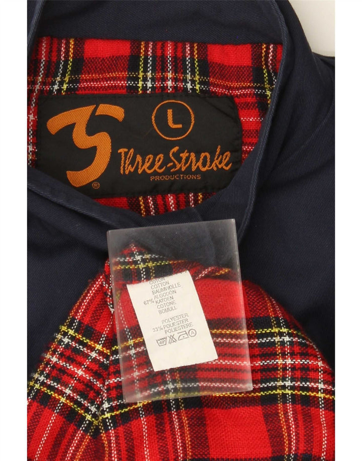 Мужской бомбер Three Stroke UK 40, большой темно-синий, хлопок