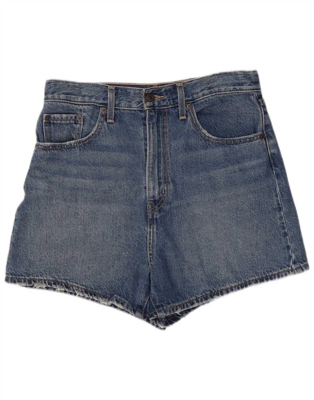 Женские джинсовые шорты Levi's W28, хлопковые, среднего синего цвета
