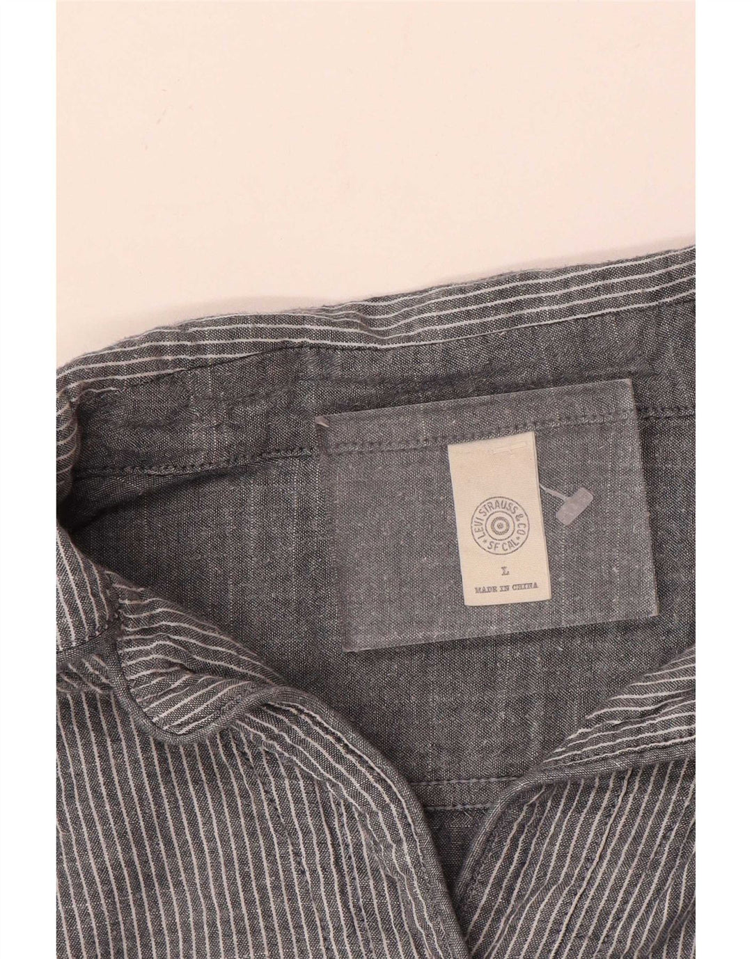 Женское платье-пуловер Levi's, Великобритания 16, большой серый хлопок в тонкую полоску