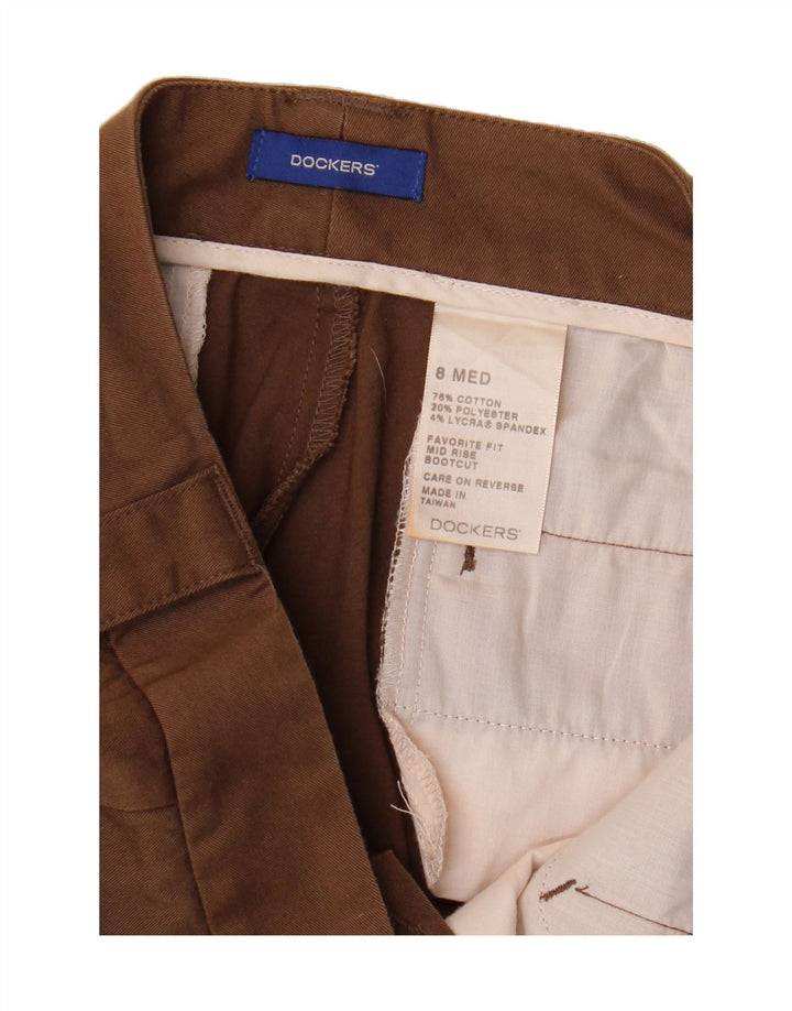 DOCKERS Womens Mid Rise Casual Trousers US 8 Medium W32 L32 Brown Vintage Dockers and Second-Hand Dockers from Messina Hembry 