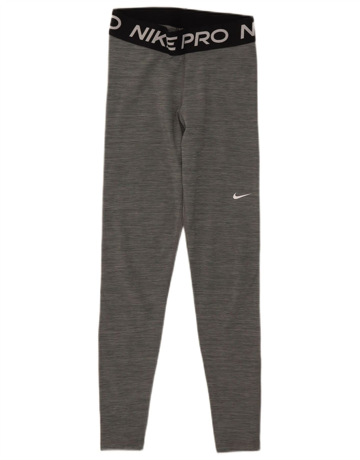 Женские леггинсы с рисунком Nike Dri Fit UK 8, маленькие серые в крапинку