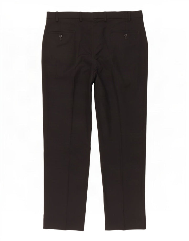 Мужские костюмные брюки Marks & Spencer W38 L31 черные шерстяные