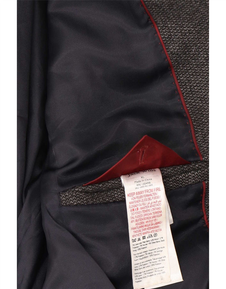 Мужской пиджак Jack Wills на 2 пуговицах, Великобритания, 42 XL, серая шерсть