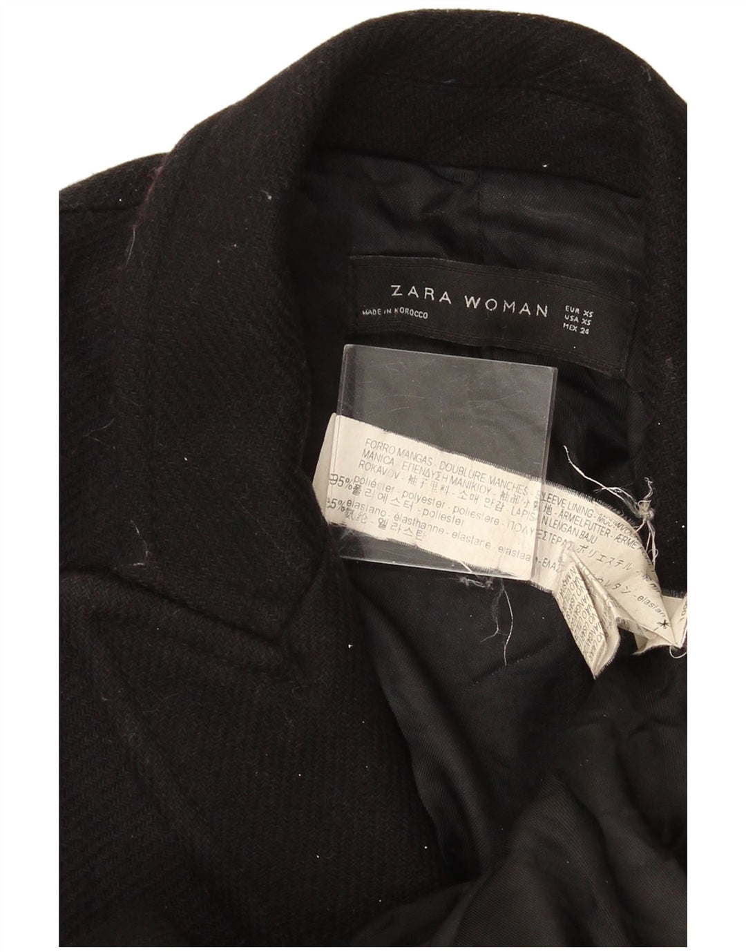 Женское двубортное пальто Zara UK 6 XS, черный полиэстер