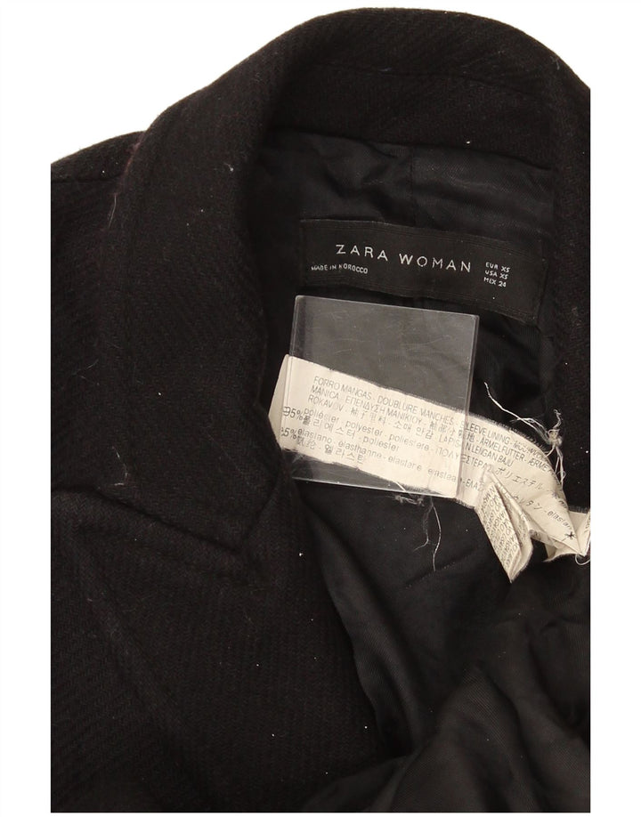 Женское двубортное пальто Zara UK 6 XS, черный полиэстер