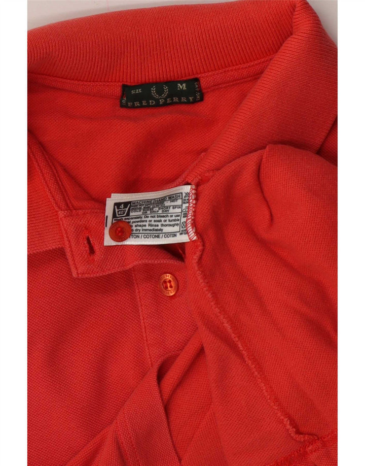 Женская укороченная рубашка-поло Fred Perry UK 14, средний красный хлопок, хлопок