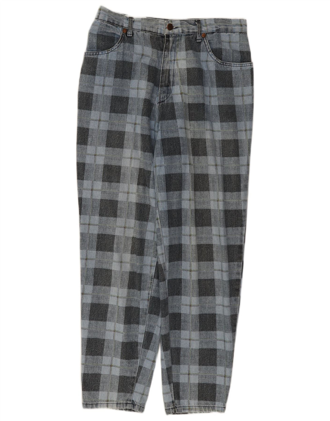 Женские зауженные джинсы SPITFIRE W34 L27, синие в клетку, хлопок