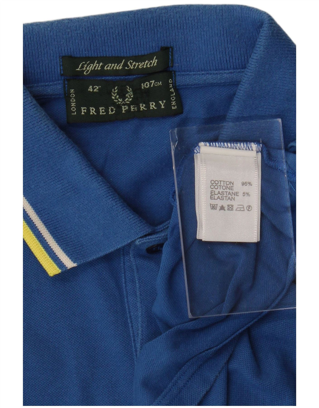 Мужская легкая и эластичная рубашка-поло FRED PERRY, хлопок среднего размера, синяя