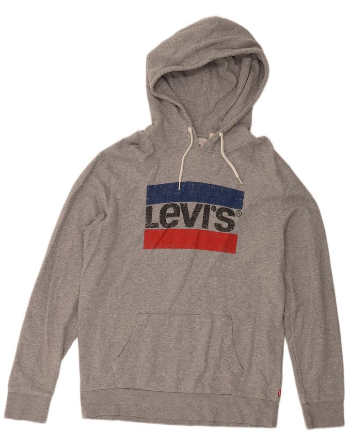 Мужской джемпер с капюшоном Levi's Standard, серый, хлопковый